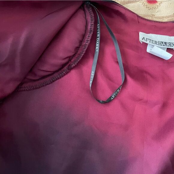 AfterDark Navy Blue Pebble Georgette 2pc Lined Beaded Formal Jacket Dress Sz 10 - Picture 13 of 14